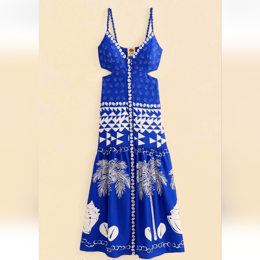 FARM RIO | $235 Mixed Ondina Linen Blend Dress - Picture 6 of 9